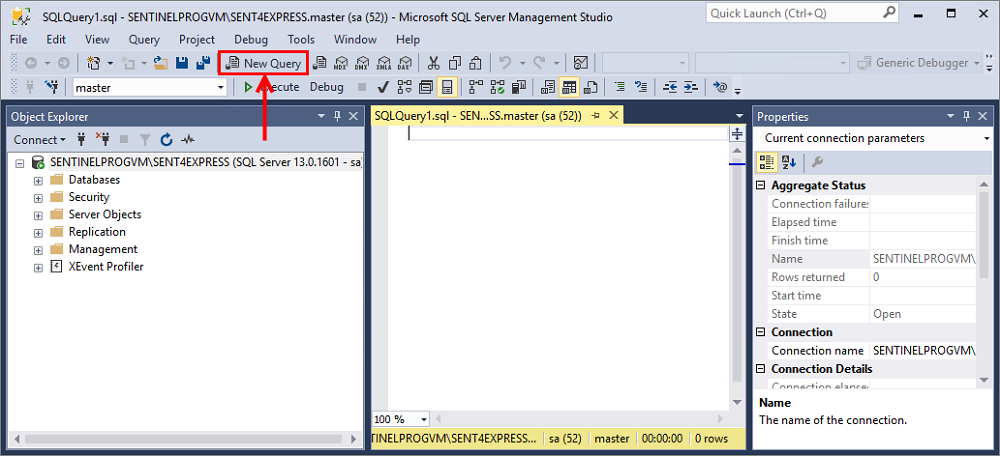 SQL Server Management Studio New Query